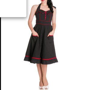 HELLBUNNY VIXEN Pinup Retro Polkadot Dress Vintage